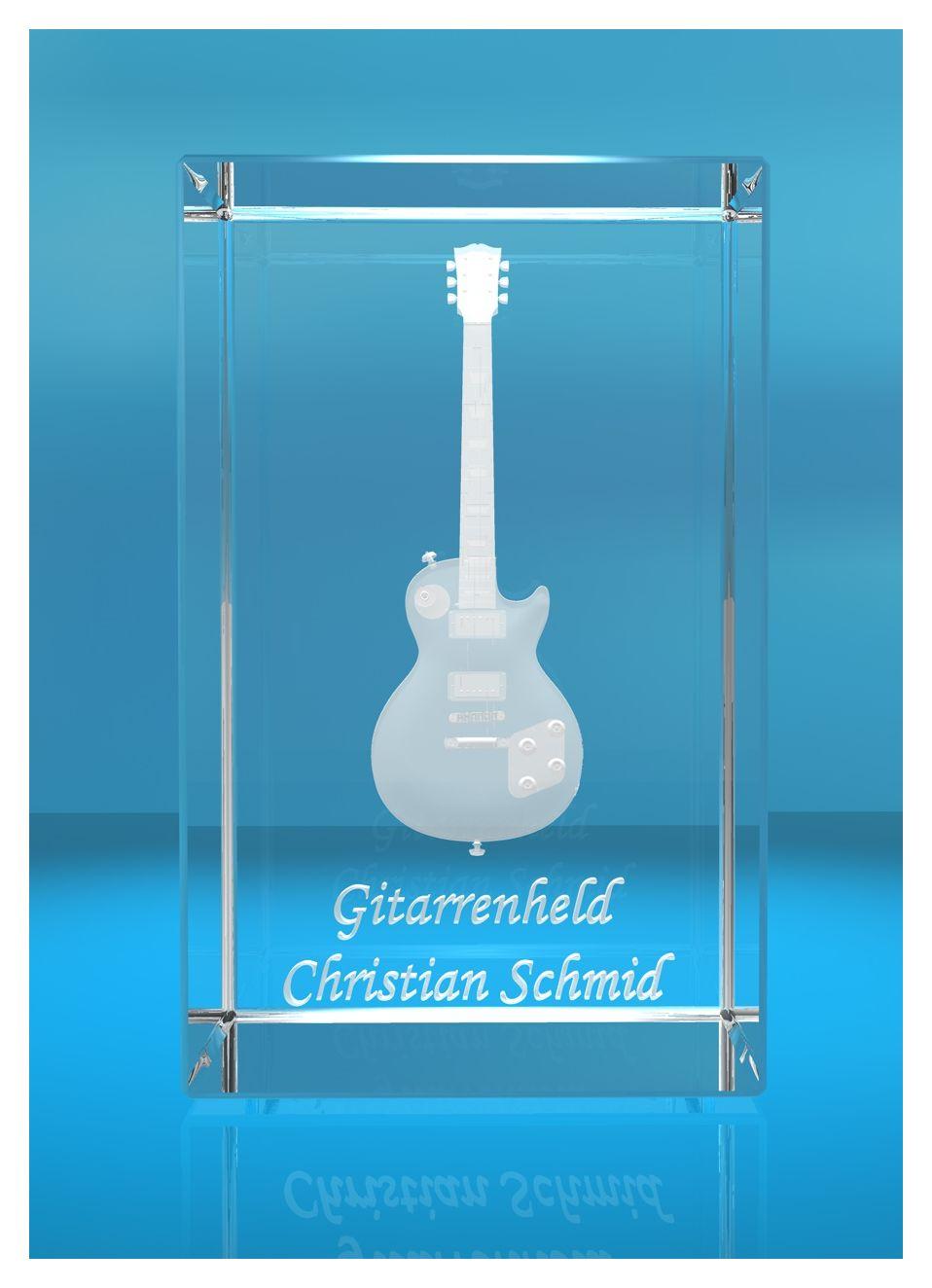 3D Glasquader | Gitarre No. 1 mit Wunschnamen | Geschenk für Gitarrist | Musiker | Bandmitglied | E-Gitarre 3D Glasquader | Gitarre No. 1 mit Wunschnamen | Geschenk für Gitarrist | Musiker | Bandmitglied | E-Gitarre