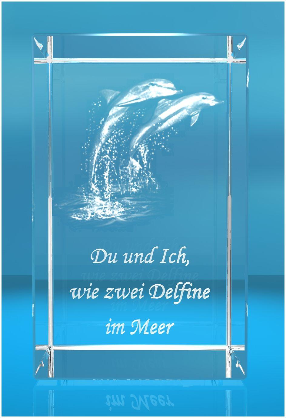 3D Glasquader I Delfine I Text: Du und ich wie zwei Delfine im Meer 3D Glasquader I Delfine I Text: Du und ich wie zwei Delfine im Meer