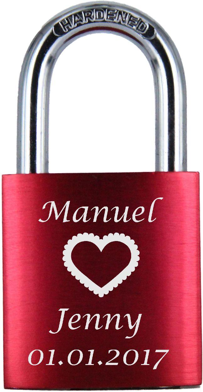 LoveGoals Liebesschloss Motiv M020 - Farbe: Rot