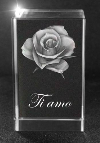 3D Glasquader I Rose I Text: Ti amo
