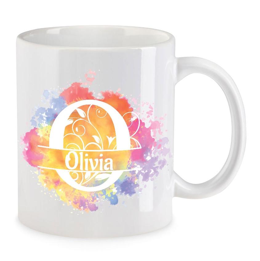 Kaffeetasse Monogramm personalisiert incl. Deinem Wunschnamen