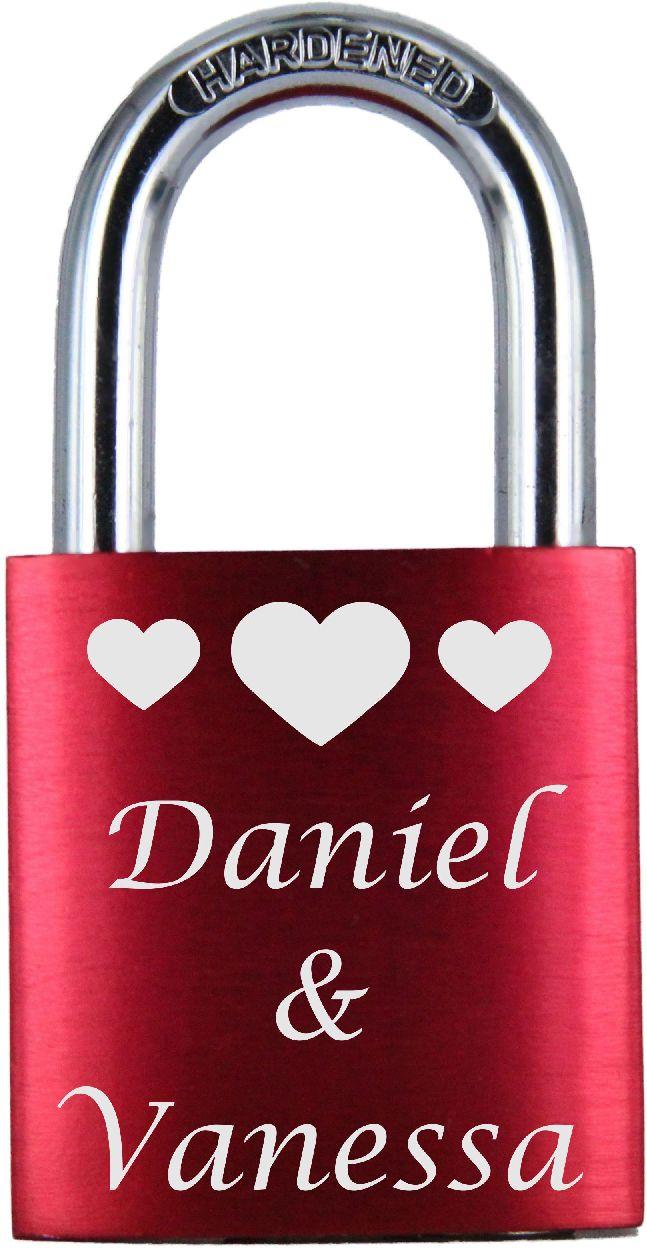 LoveGoals Liebesschloss Motiv M026 - Farbe: Rot