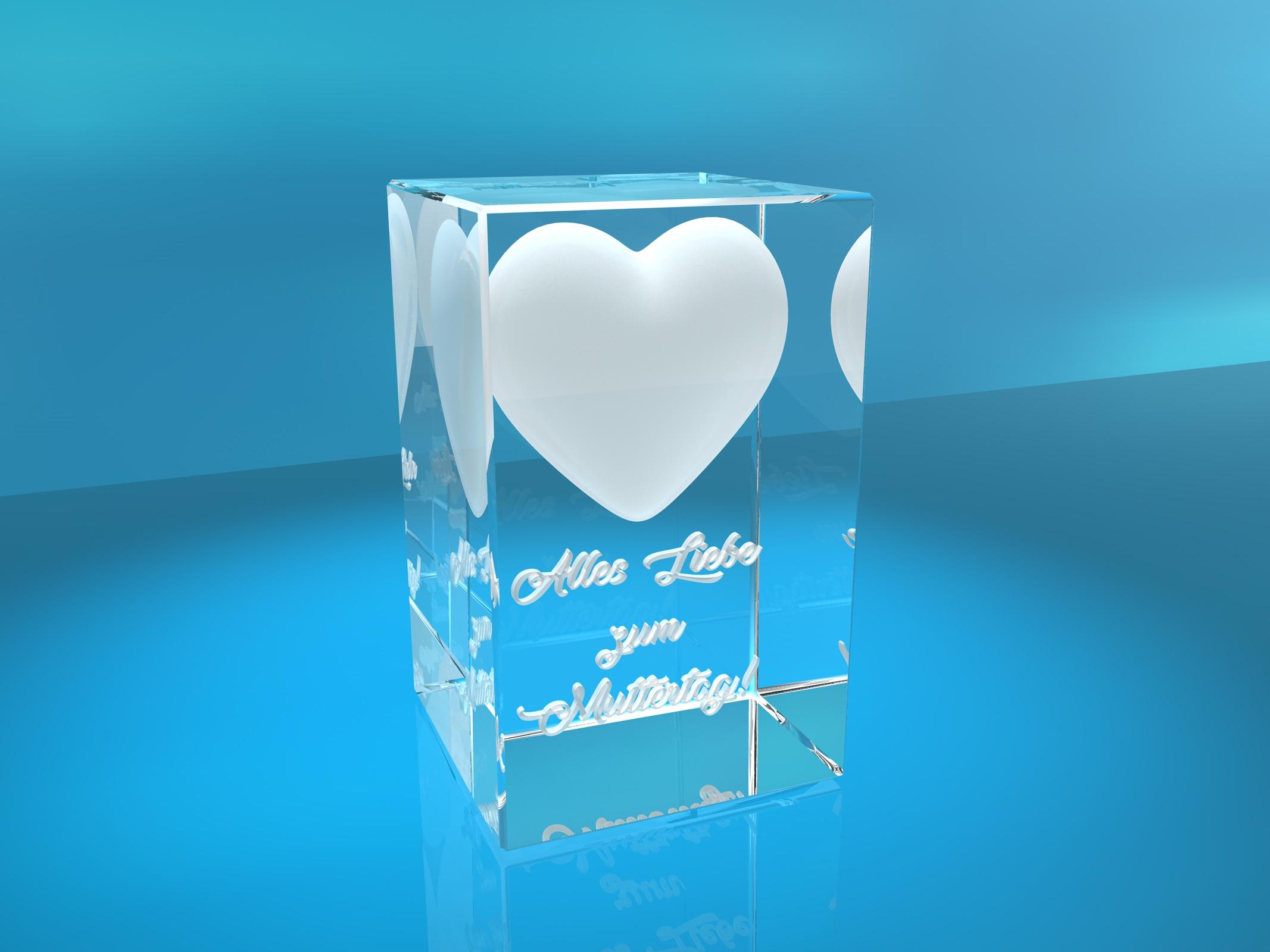 3D Glasquader I Herz I Alles Liebe zum Muttertag!