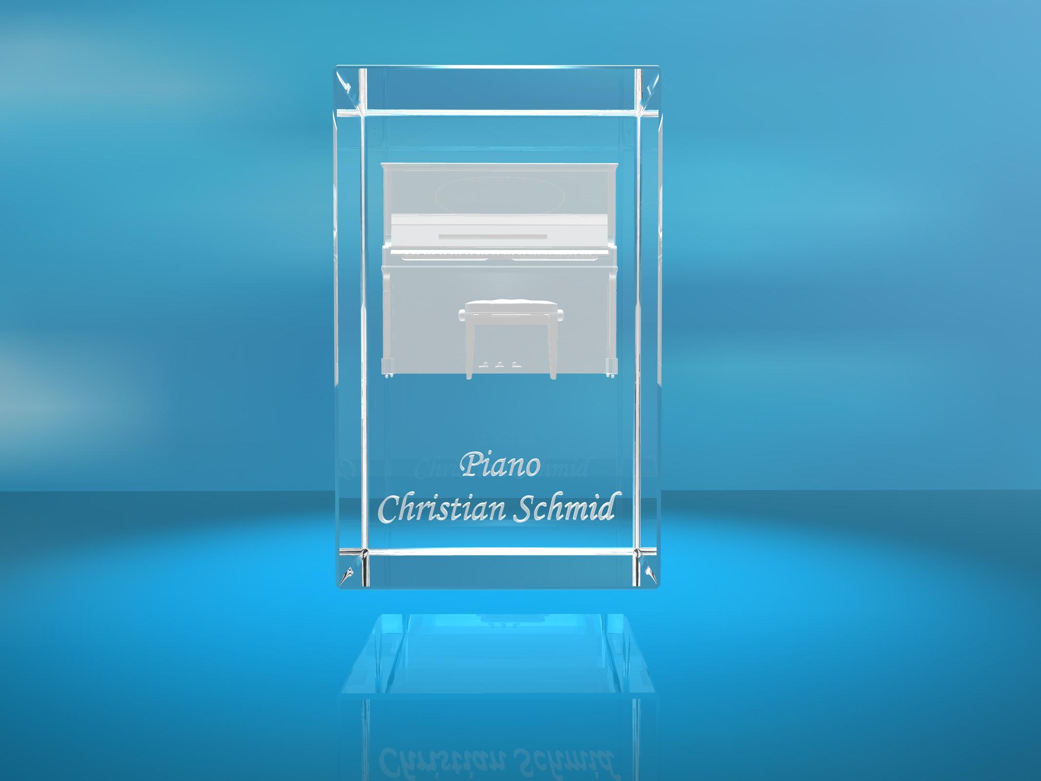 3D Glasquader |Piano mit Wunschnamen |Klavier |Geschenk für Pianisten Musiker Orchester 3D Glasquader |Piano mit Wunschnamen |Klavier |Geschenk für Pianisten Musiker Orchester