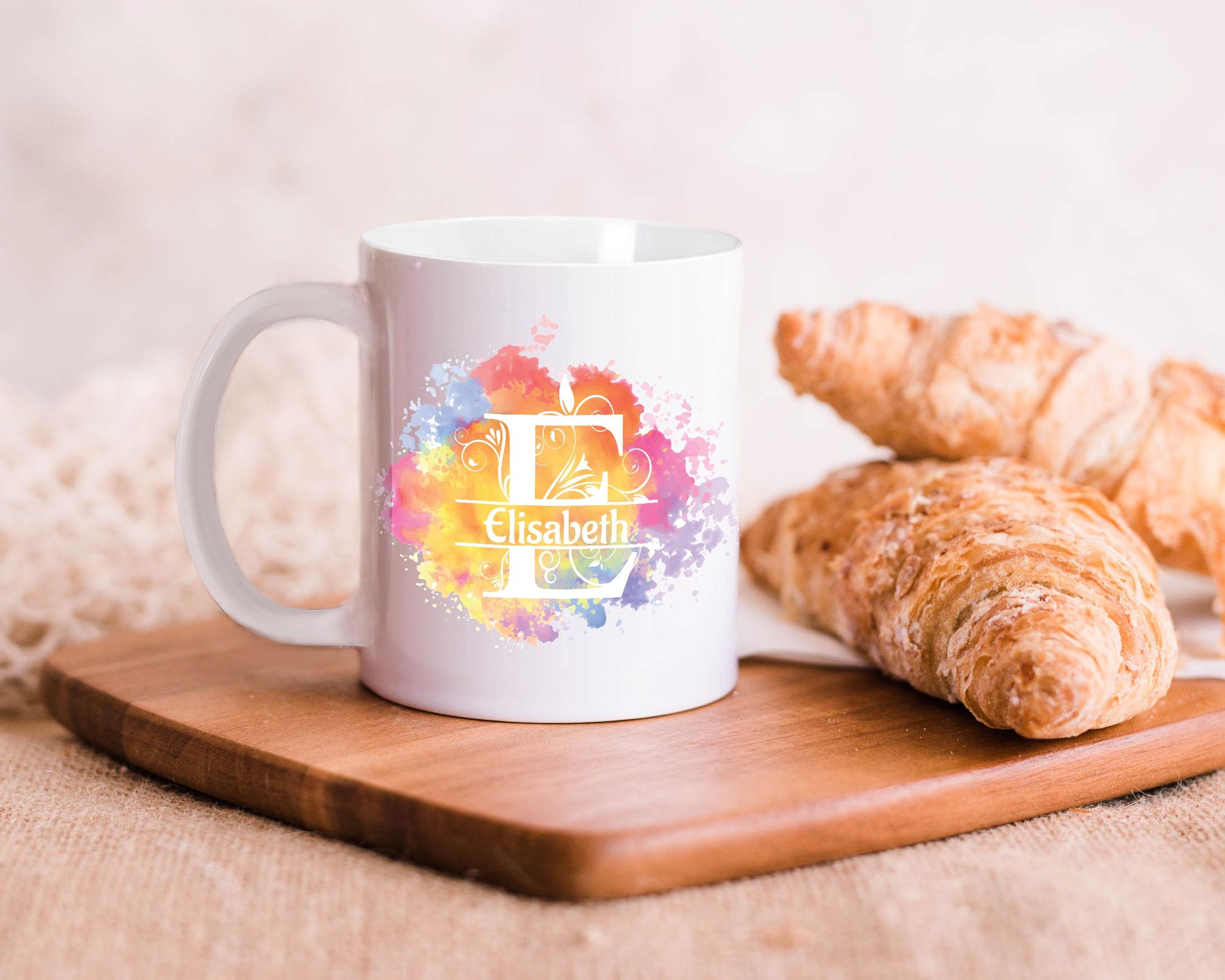 Kaffeetasse Monogramm personalisiert incl. Deinem Wunschnamen