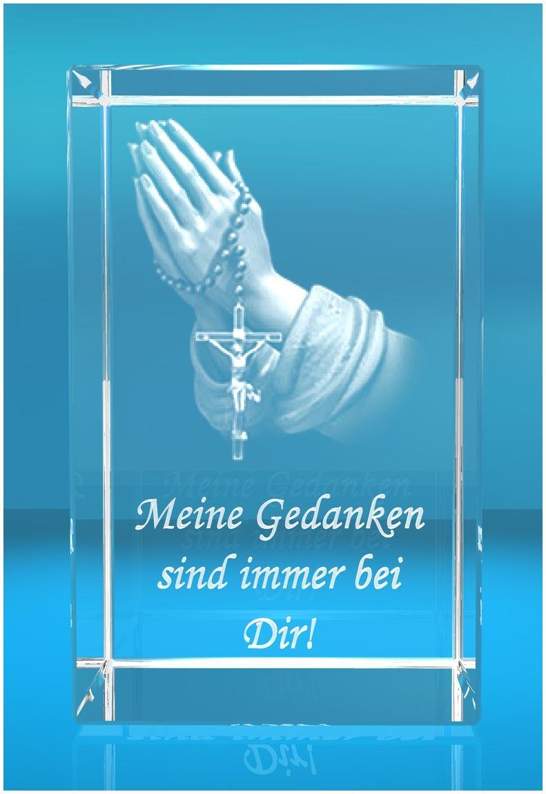 3D Glasquader Motiv: Betende Hände Meine Gedanken sind immer bei Dir 3D Glasquader Motiv: Betende Hände Meine Gedanken sind immer bei Dir