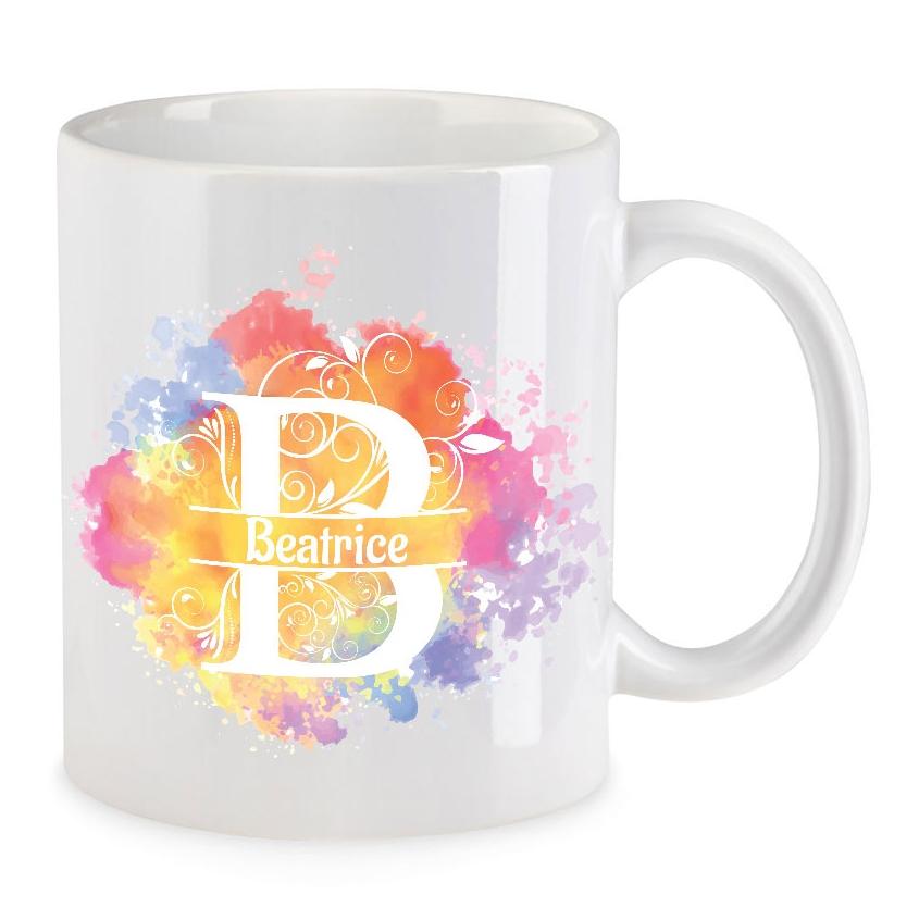 Kaffeetasse Monogramm personalisiert incl. Deinem Wunschnamen
