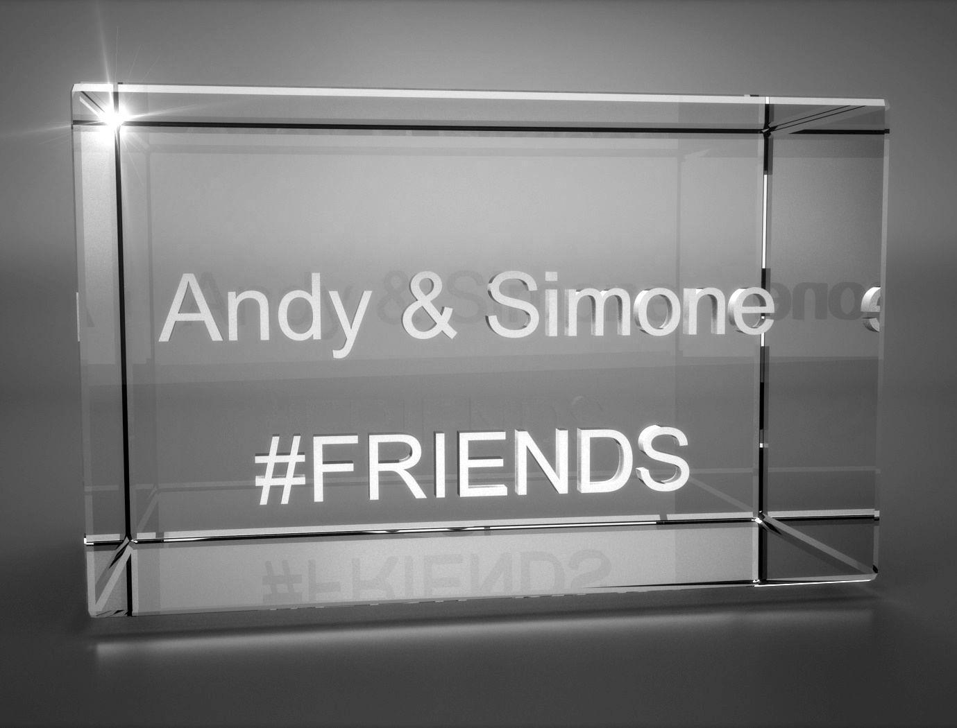 3D Glasquader Motiv Hashtag #FRIENDS + Wunschtext 3D Glasquader Motiv Hashtag #FRIENDS + Wunschtext