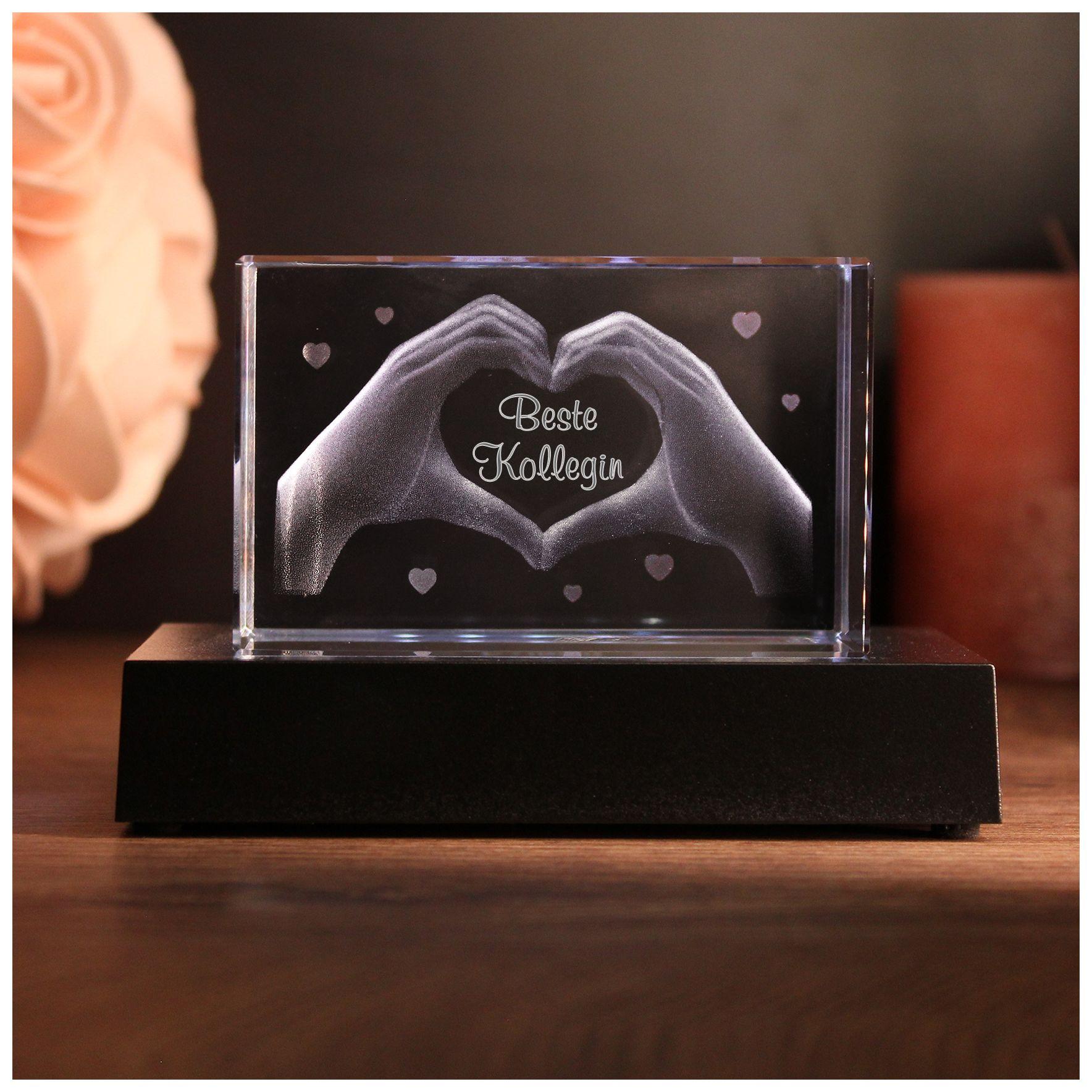 LoveGoals 3D Glaskristall | Motiv Hände | Beste Kollegin