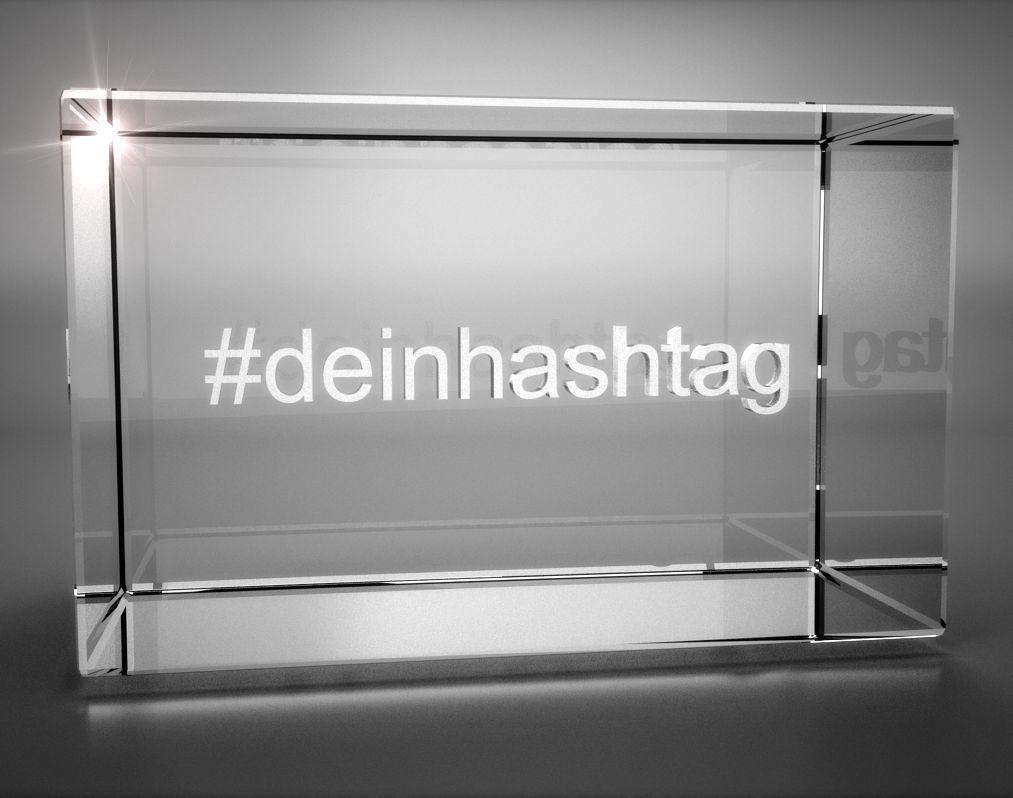 3D Glasquader Motiv Hashtag Persönliches Hashtag 3D Glasquader Motiv Hashtag Persönliches Hashtag