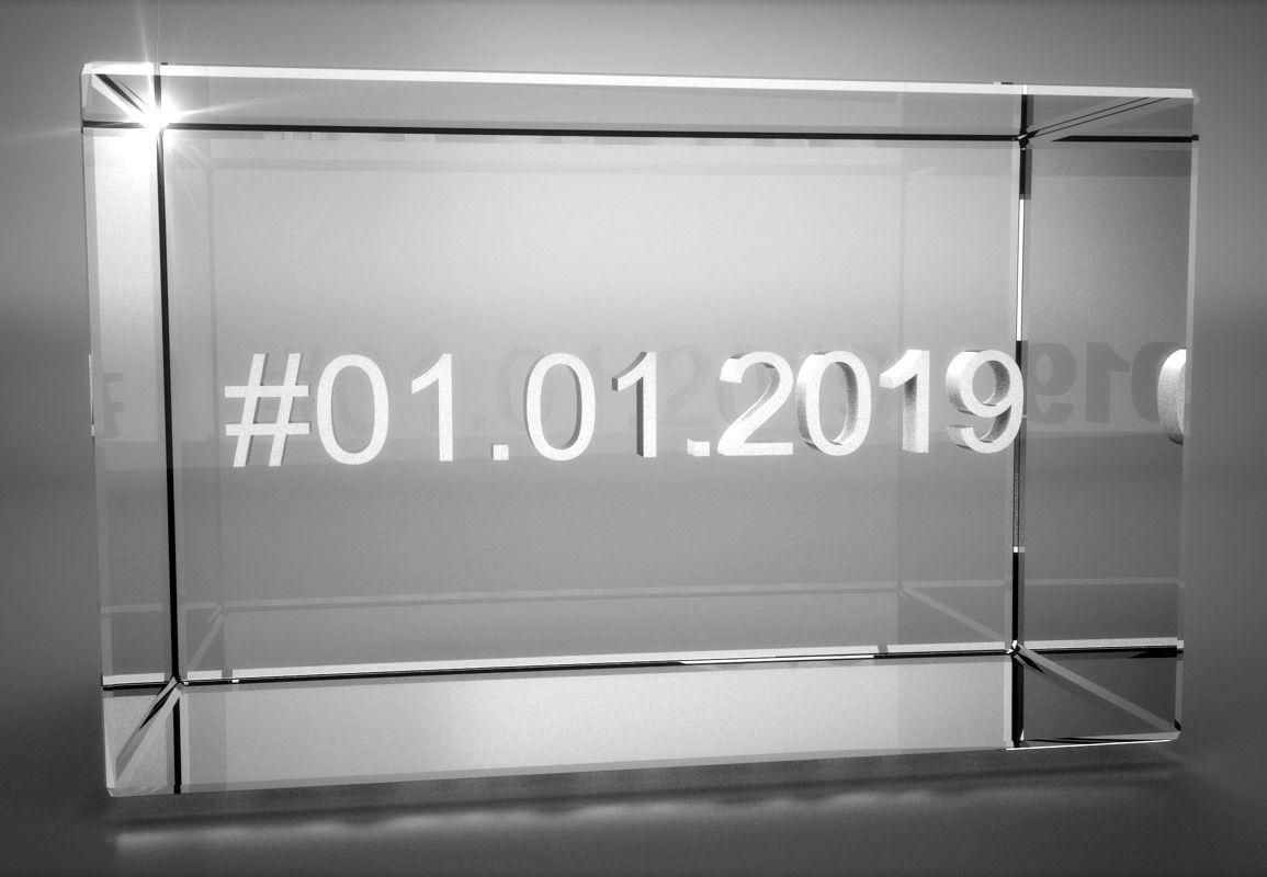3D Glasquader Motiv Hashtag Wunschdatum 3D Glasquader Motiv Hashtag Wunschdatum