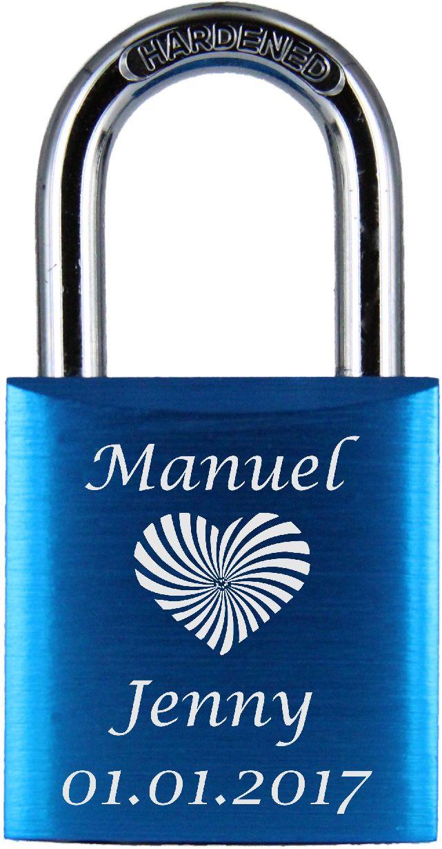 LoveGoals Liebesschloss Motiv M019 - Farbe: Blau