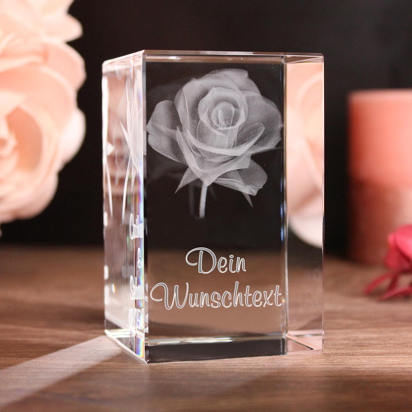 LoveGoals 3D Glaskristall Rose