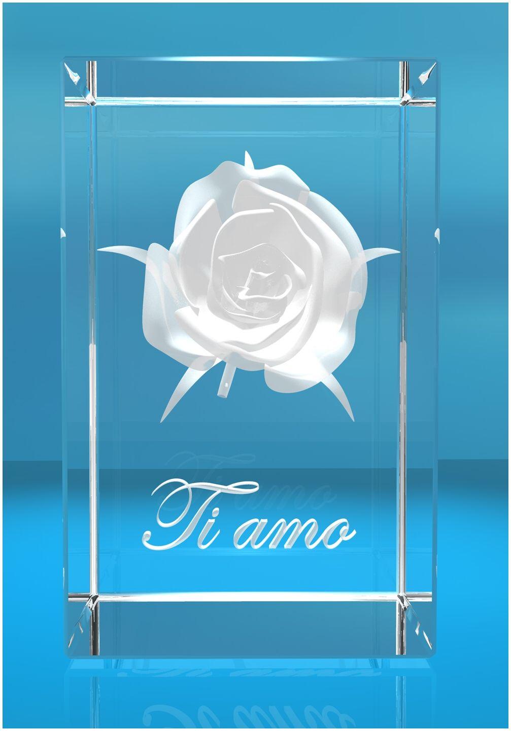 3D Glasquader I Rose I Text: Ti amo