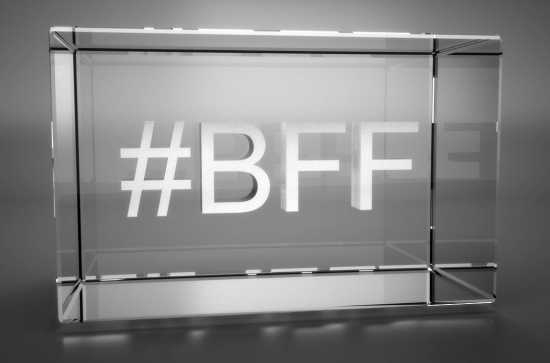 3D Glasquader   Motiv Hashtag   #BFF (best friends forever)