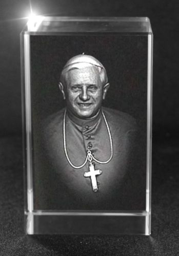 3D Glasquader   Motiv: Papst Benedikt XVI. Joseph Ratzinger
