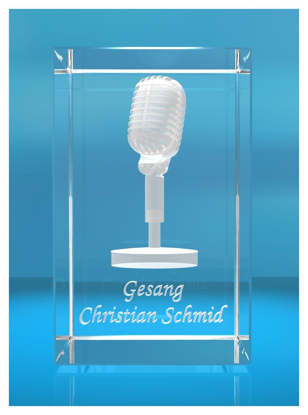 3D Glasquader |Mikrofon mit Wunschnamen |Mikrophon |Geschenk für Sänger Musiker Sängerin einer Band 3D Glasquader |Mikrofon mit Wunschnamen |Mikrophon |Geschenk für Sänger Musiker Sängerin einer Band