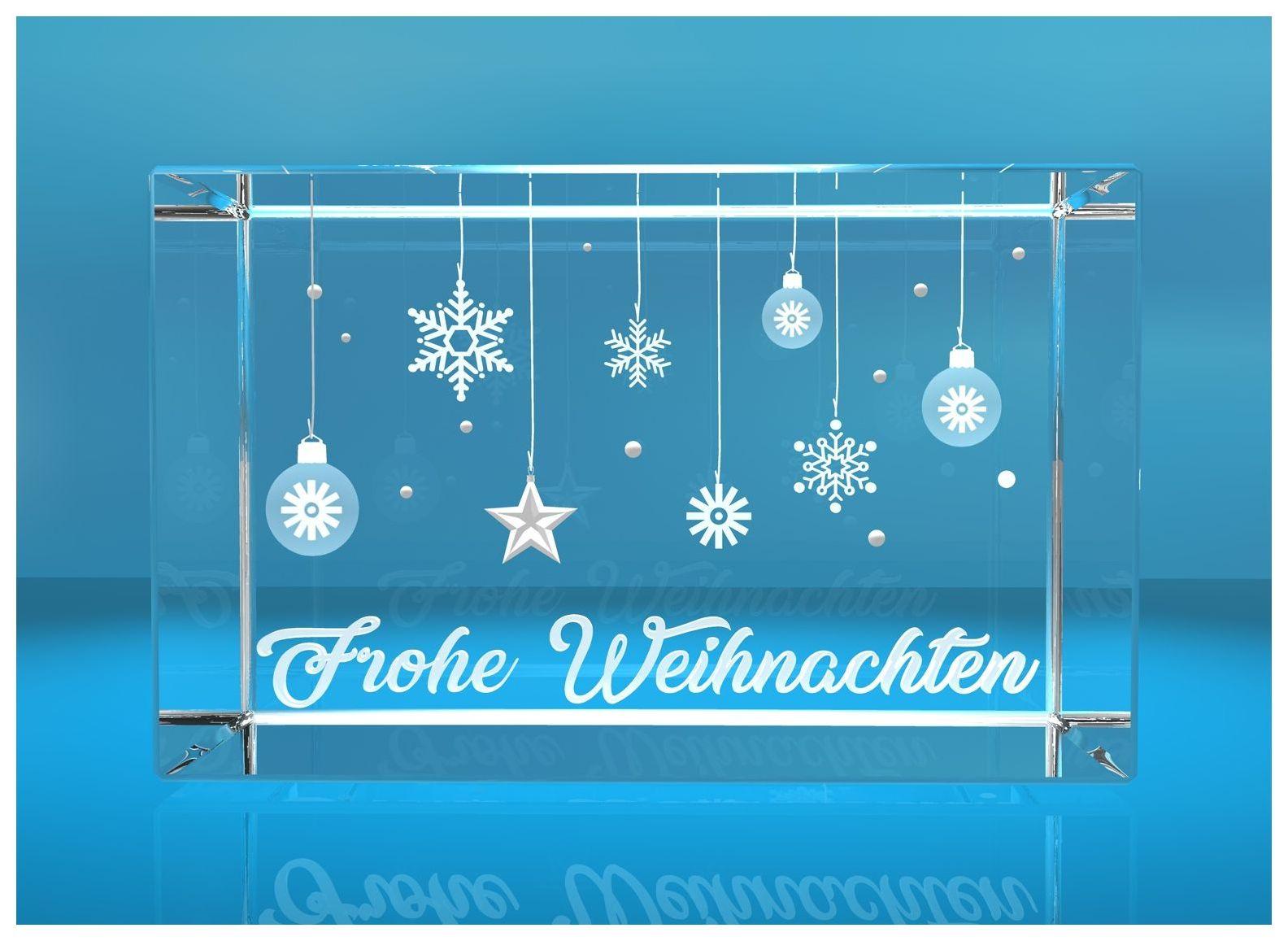 3D Glasquader I Frohe Weihnachten I Weihnachtskugeln mit Text 3D Glasquader I Frohe Weihnachten I Weihnachtskugeln mit Text