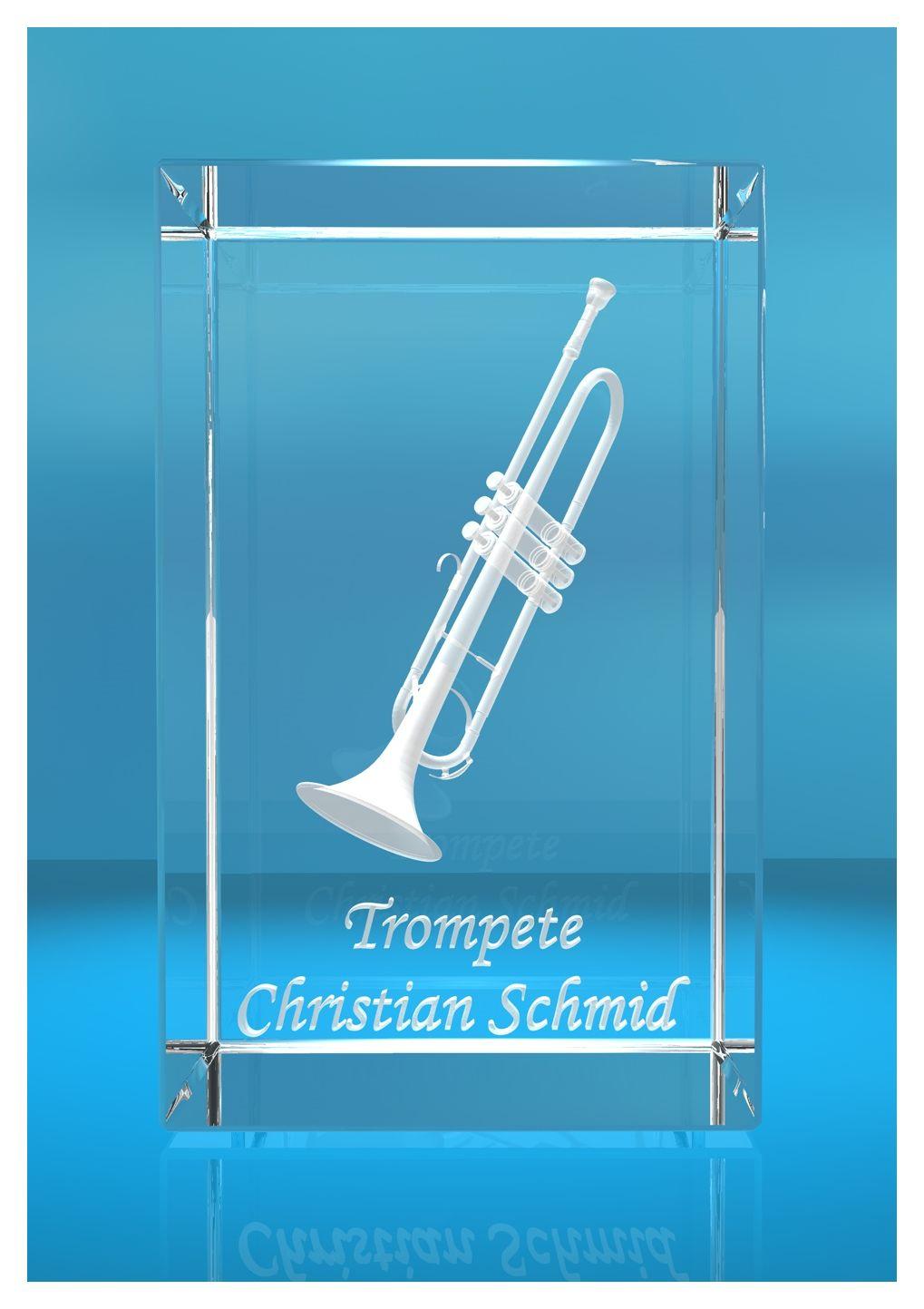 3D Glasquader |Trompete mit Wunschnamen |Blasinstrument |Geschenk für Trompetenspieler Musiker Orchester 3D Glasquader |Trompete mit Wunschnamen |Blasinstrument |Geschenk für Trompetenspieler Musiker Orchester