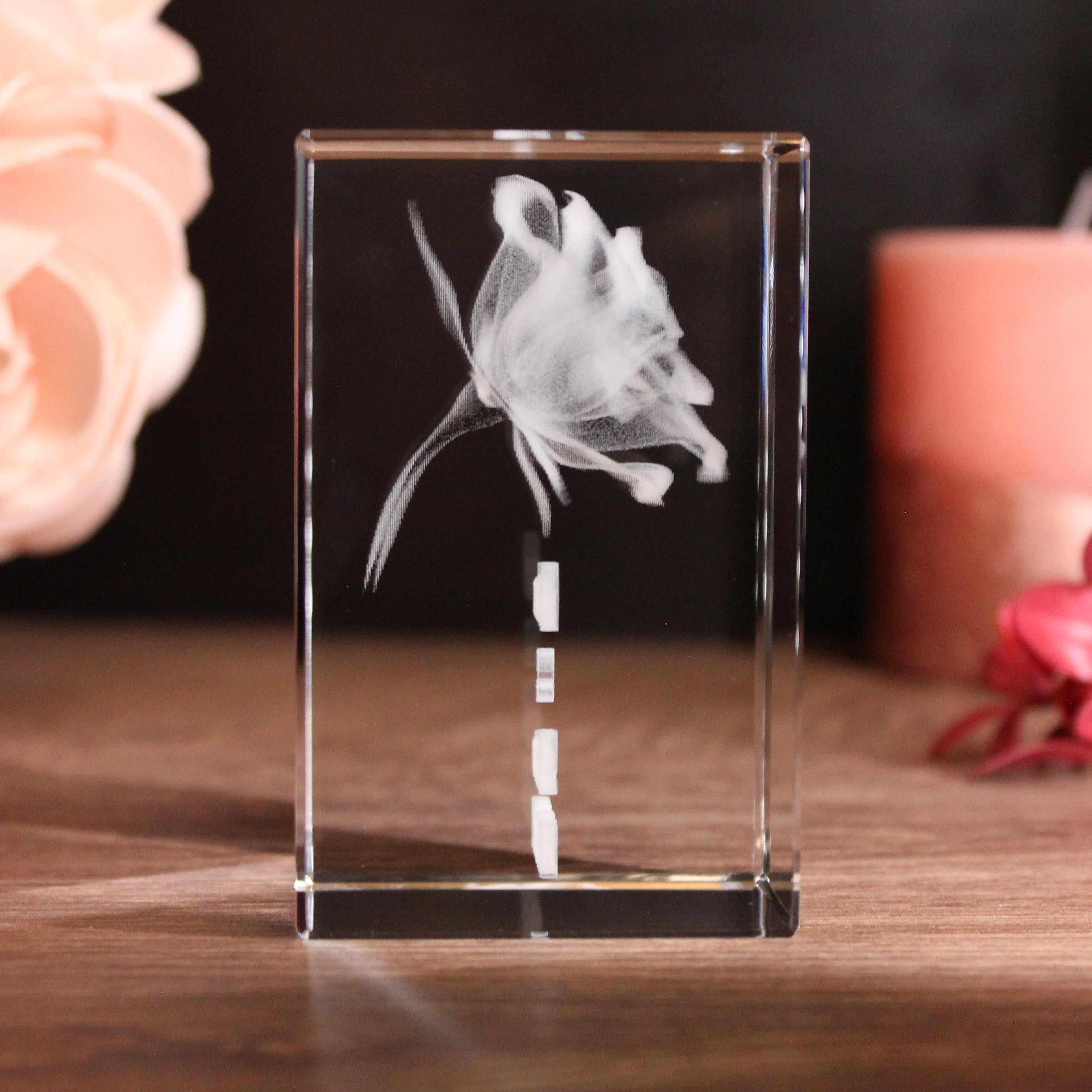 LoveGoals 3D Glaskristall Rose