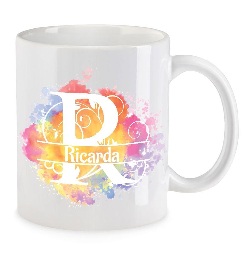 Kaffeetasse Monogramm personalisiert incl. Deinem Wunschnamen