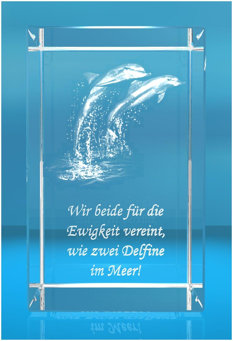 3D Glasquader I Delfin I Text: Wir beide für die Ewigkeit 3D Glasquader I Delfin I Text: Wir beide für die Ewigkeit