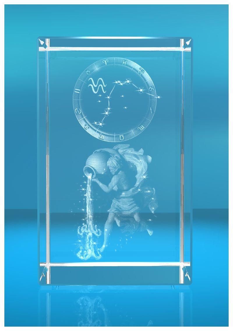 3D Glasquader I Sternzeichen PRO I Motiv: Wassermann 3D Glasquader I Sternzeichen PRO I Motiv: Wassermann