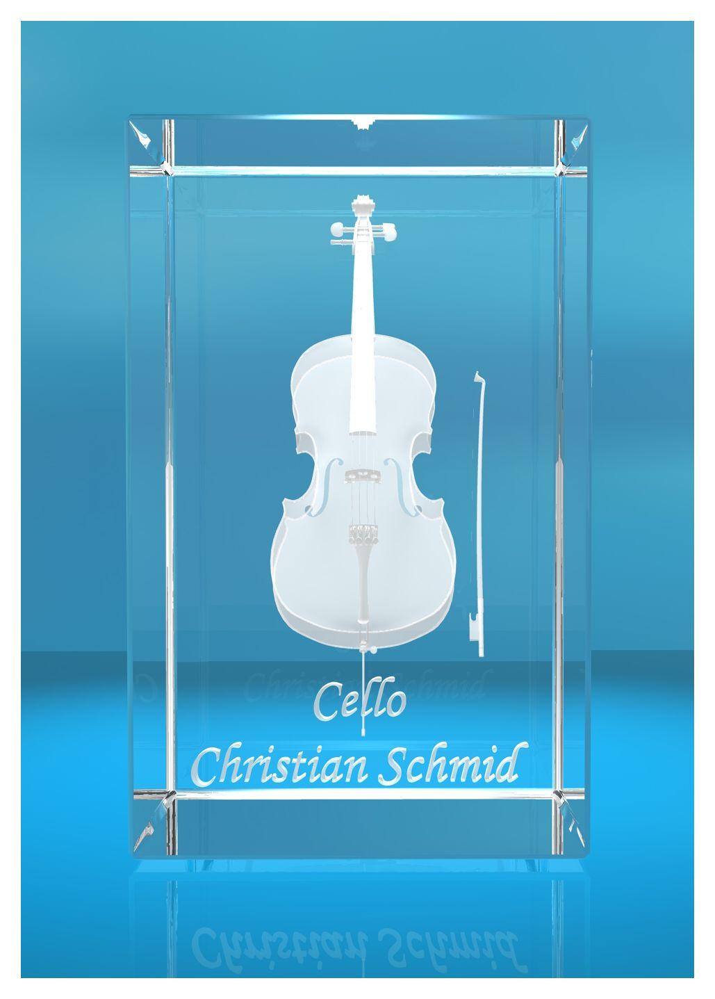 3D Glasquader | Cello mit Wunschnamen | Geschenk für Celloist Cellospieler | Musiker | Orchester 3D Glasquader | Cello mit Wunschnamen | Geschenk für Celloist Cellospieler | Musiker | Orchester