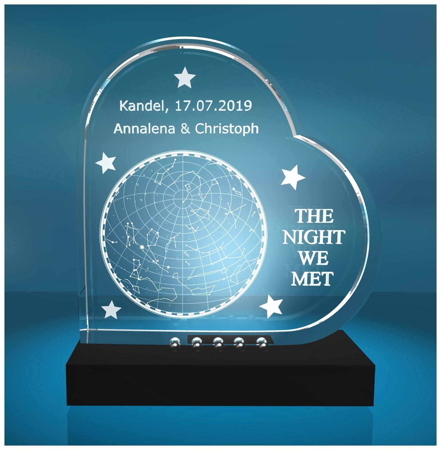 2D Glasherz Sternenhimmel von Eurem Tag des kennenlernens! - LED-Leuchtsockel: MIT LED-Leuchtsockel (Empfohlen) 2D Glasherz Sternenhimmel von Eurem Tag des kennenlernens! - LED-Leuchtsockel: MIT LED-Leuchtsockel (Empfohlen)