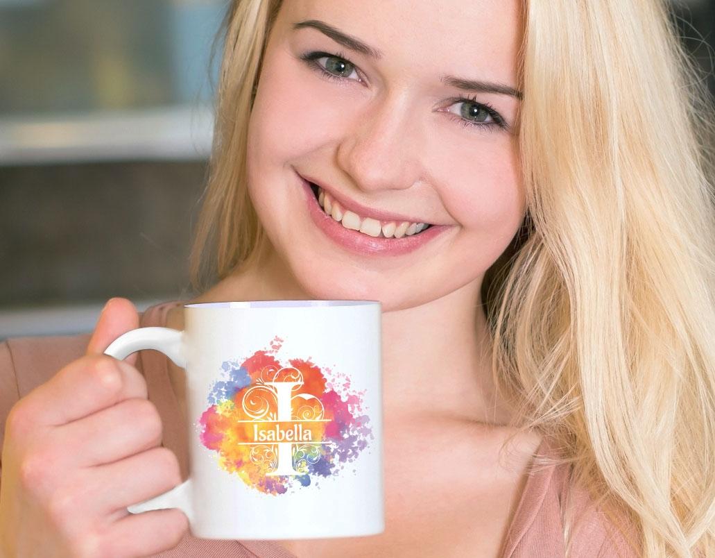 Kaffeetasse Monogramm personalisiert incl. Deinem Wunschnamen