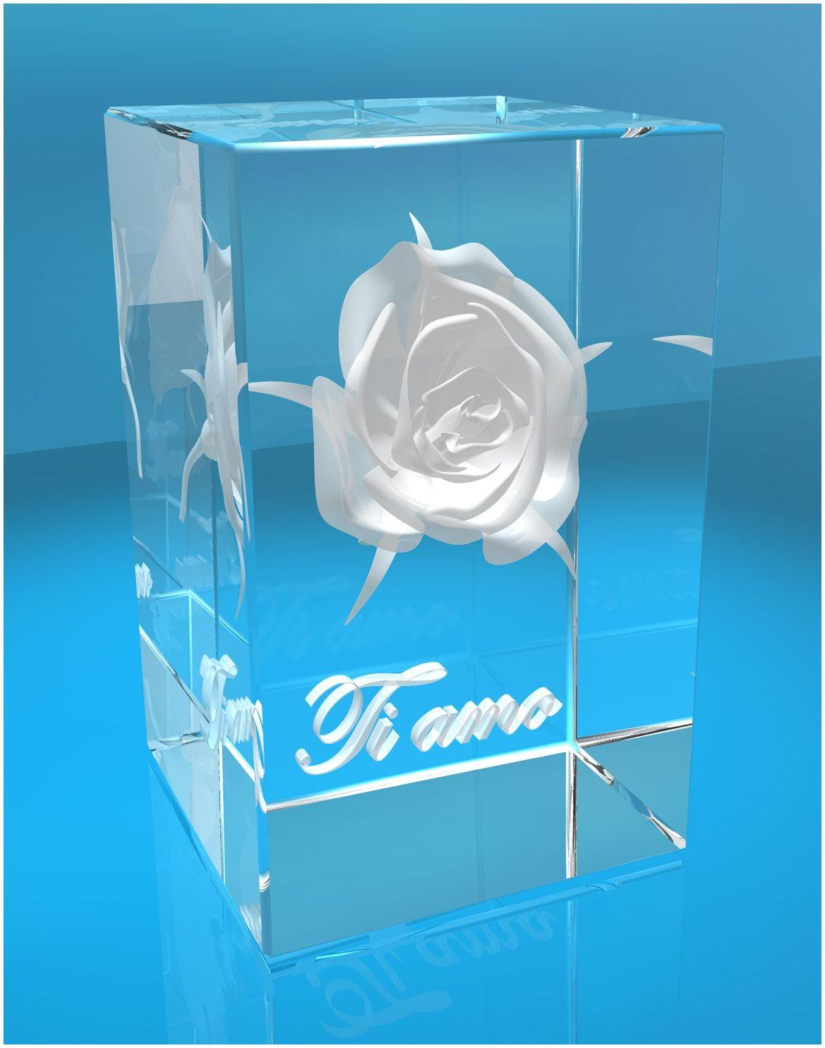 3D Glasquader I Rose I Text: Ti amo