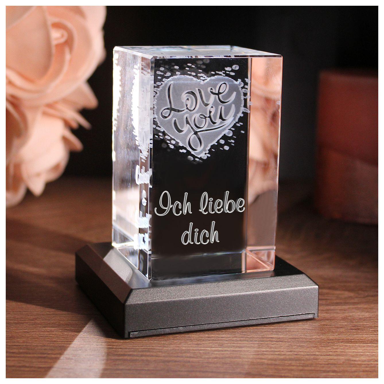 LoveGoals 3D Glaskristall Love You