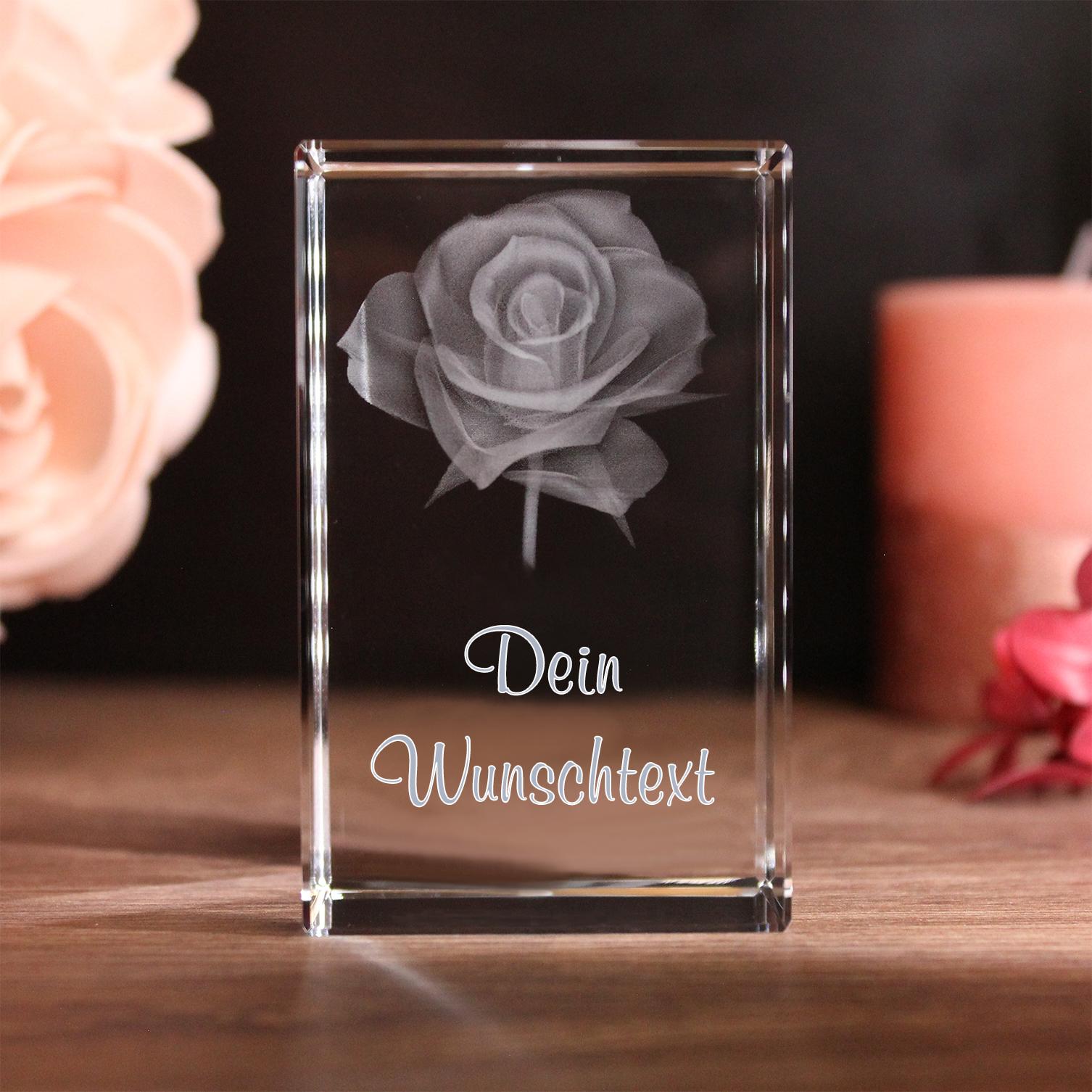 LoveGoals 3D Glaskristall Rose