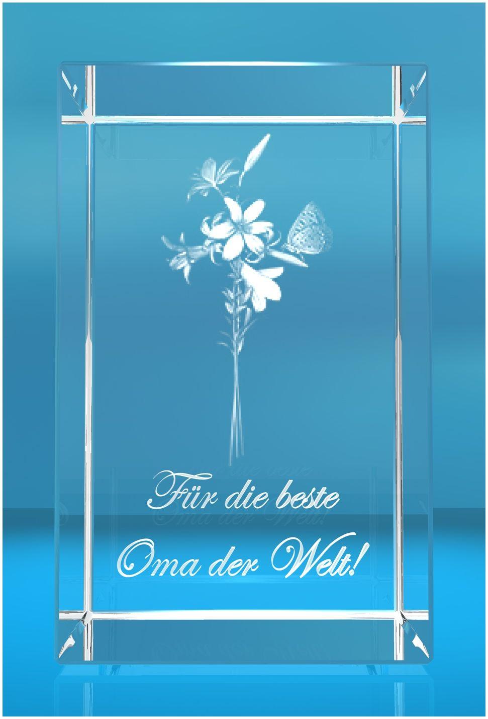 3D Glasquader   Motiv: Lilien   Für die beste Oma der Welt!