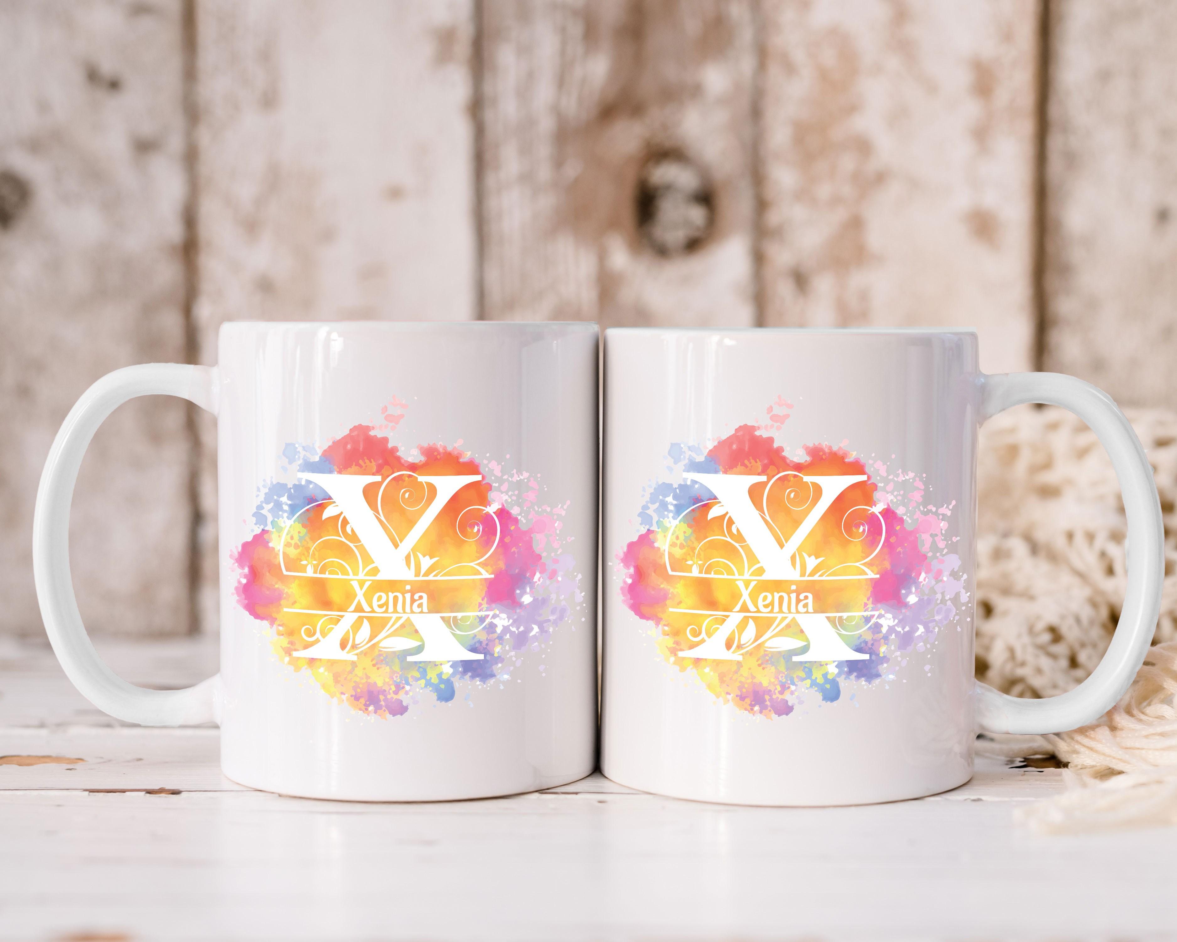 Kaffeetasse Monogramm personalisiert incl. Deinem Wunschnamen