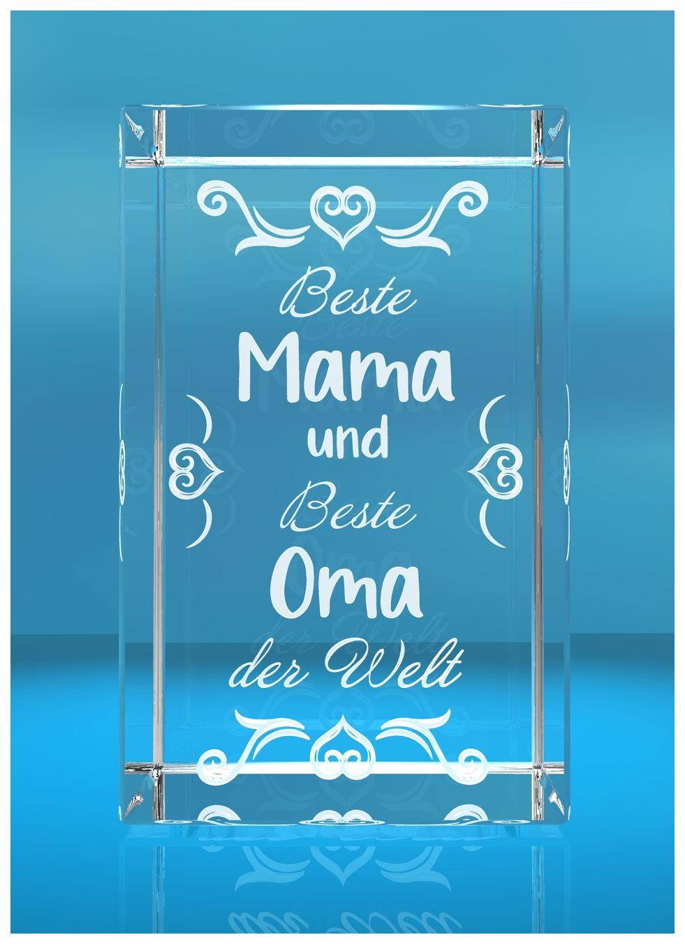 3D Glasquader I Beste Mama und beste Oma der Welt mit Herztribal I Geschenk zum Muttertag I Geschenk für Oma