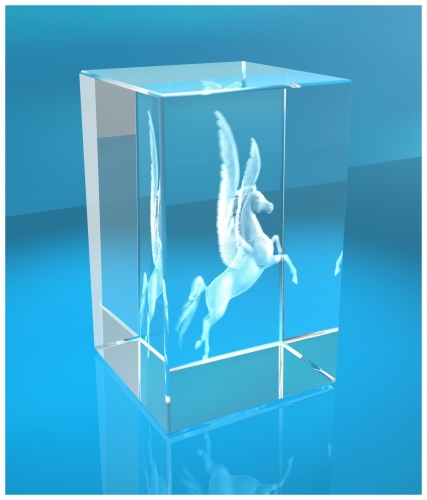 3D Glasquader   Motiv: Pegasus
