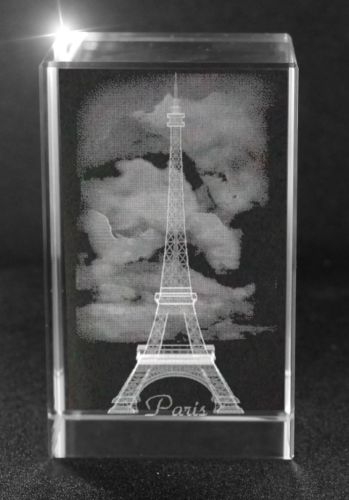 3D Glasquader   Motiv: Eiffelturm von Paris (Motiv 1)