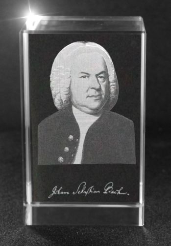 3D Glasquader   Motiv: 3D Autogramm Johann Sebastian Bach