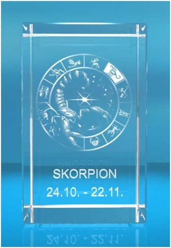 3D Glasquader   Motiv: Sternzeichen Skorpion