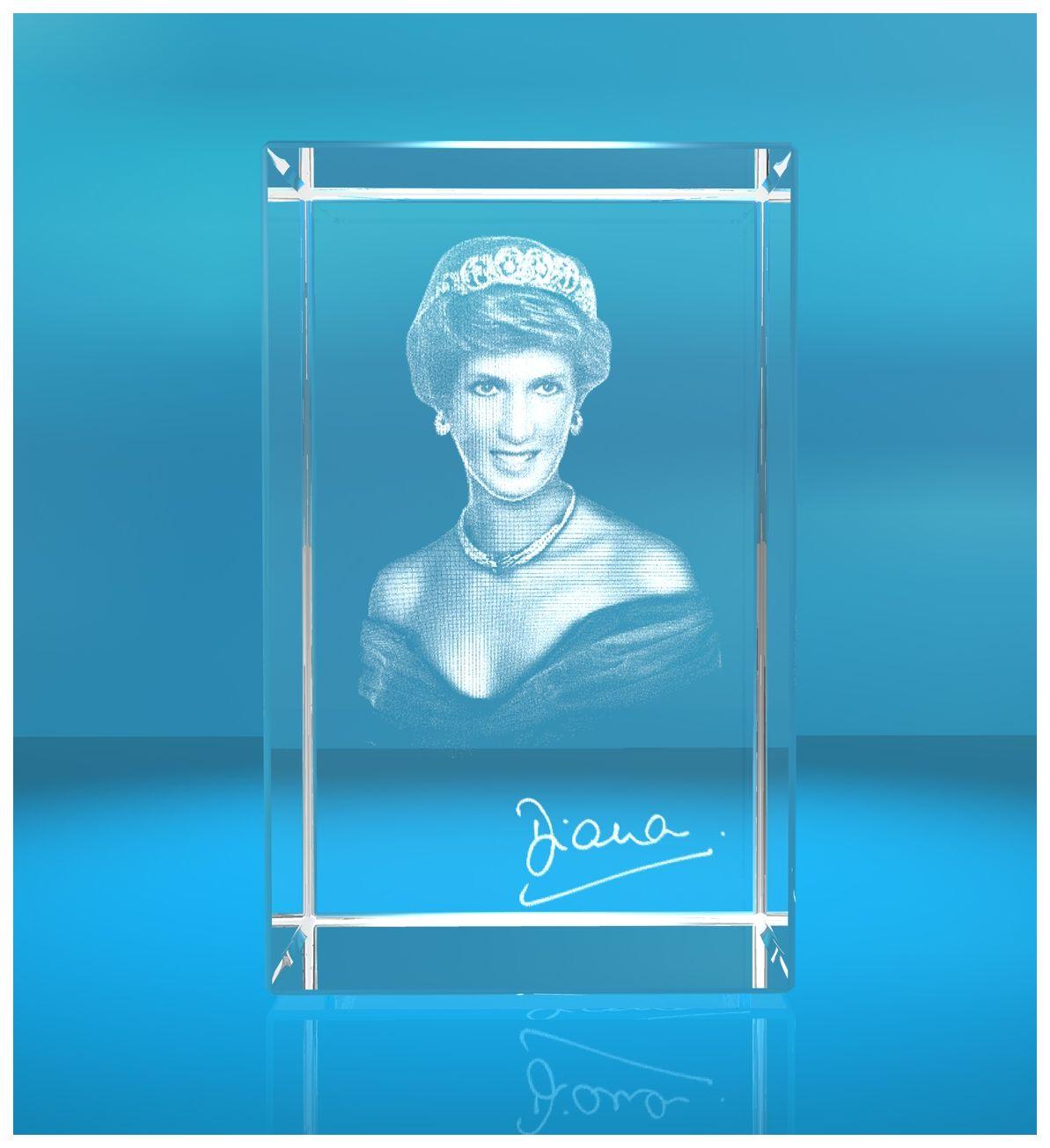 3D Glasquader I 3D Autogramm I Lady Diana I Princess of Wales 3D Glasquader I 3D Autogramm I Lady Diana I Princess of Wales