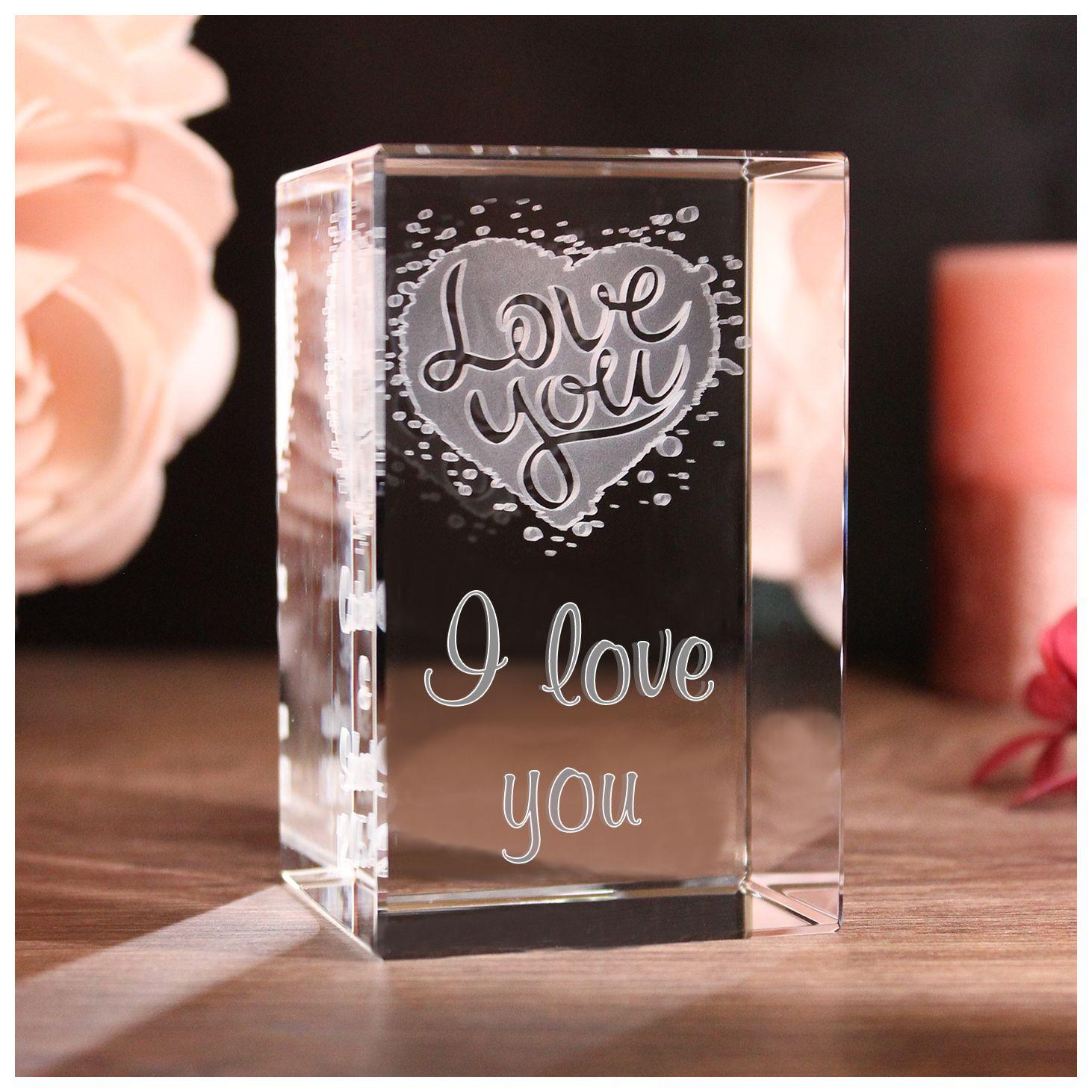 LoveGoals 3D Glaskristall Love You