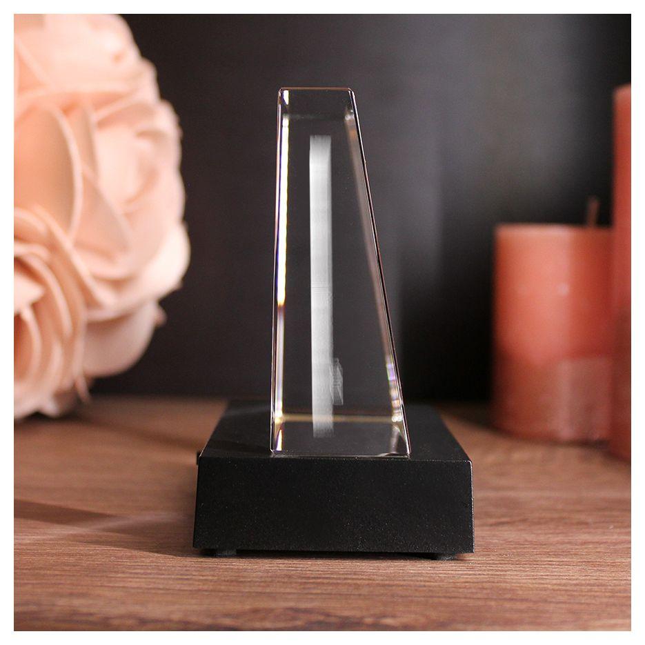 2D Glasfoto Fotoframe Motiv mit Sternen und Herzen und Deinem Wunschfoto