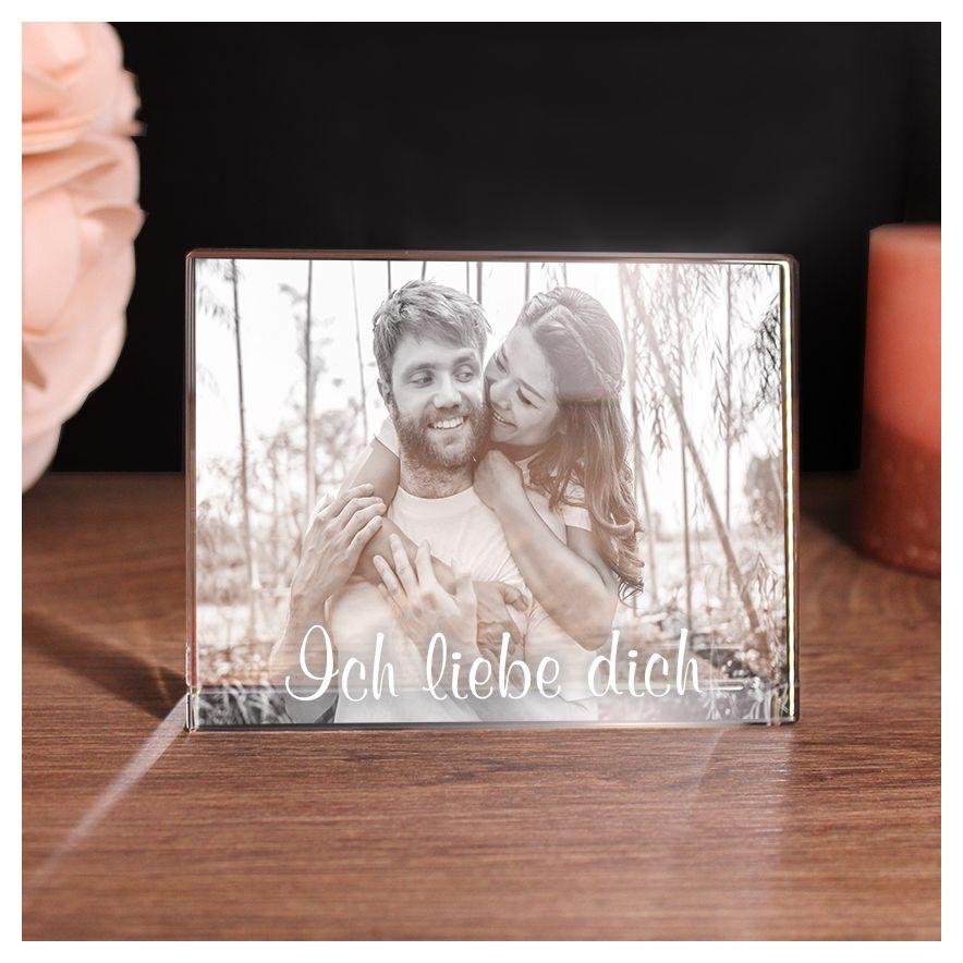2D Glasfoto Flachglas Querformat mit Foto und Wunschtext