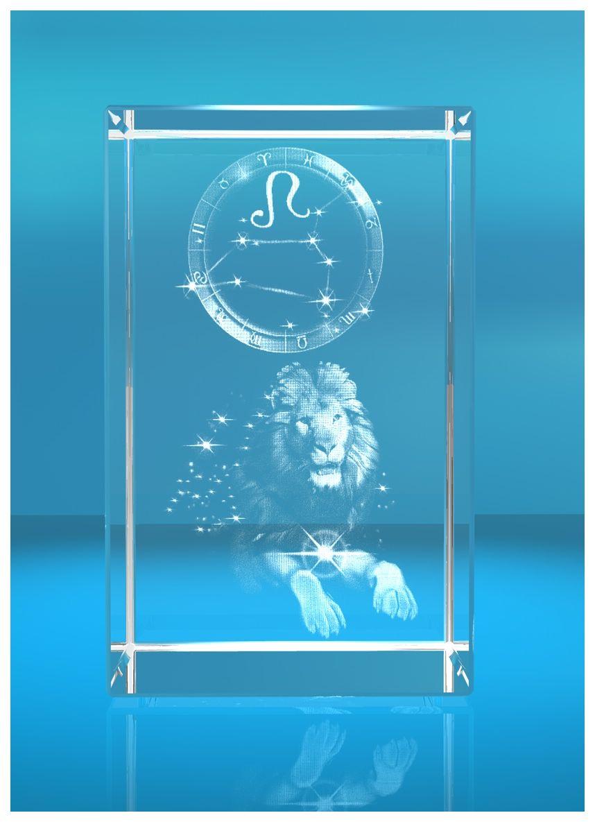 3D Glasquader I Sternzeichen PRO I Motiv: Loewe 3D Glasquader I Sternzeichen PRO I Motiv: Loewe