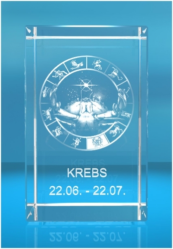3D Glasquader Motiv: Sternzeichen Krebs 3D Glasquader Motiv: Sternzeichen Krebs