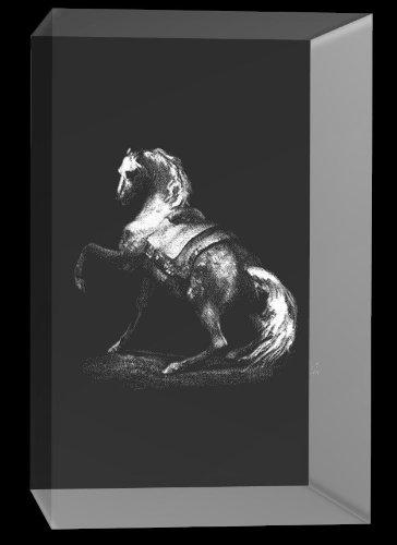 3D Glas Kristall Quader XL Pferd für immer in einen Glasblock graviert 3D Glas Kristall Quader XL Pferd für immer in einen Glasblock graviert