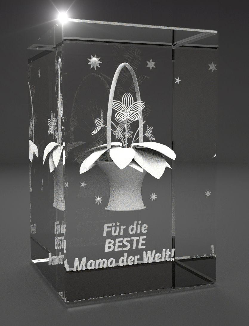 3D Glasquader I Blumentopf - Beste Mama der Welt