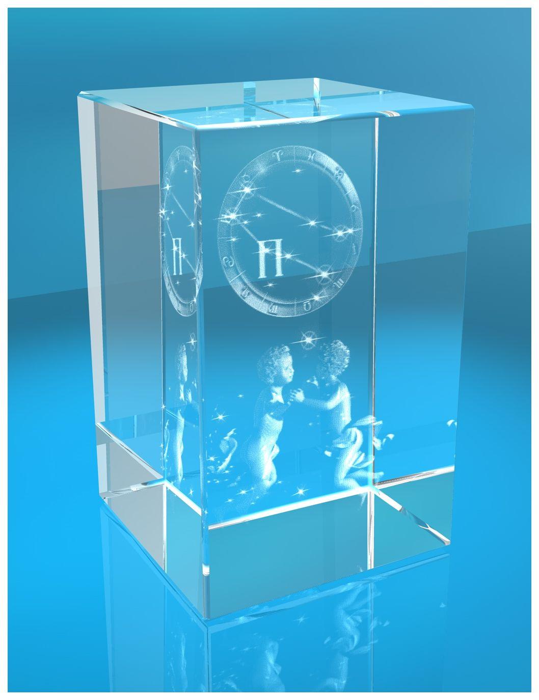3D Glasquader I Sternzeichen PRO I Motiv: Zwillinge