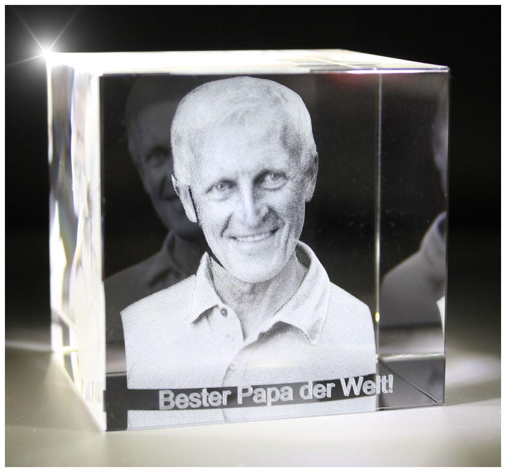 VIP-LASER I 3D I Glasfoto Kristall Würfel I Gravur Deines Vaters / Opa in 3D! VIP-LASER I 3D I Glasfoto Kristall Würfel I Gravur Deines Vaters / Opa in 3D!